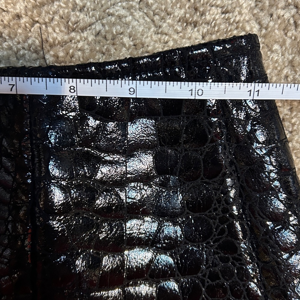 Motel Rocks Wren Mini Skirt In PU Crocodile Black - Picture 4 of 5